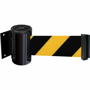 TENSABARRIER SAFETY CROWD CONTROL 7'6"' MAGNETIC WALL MOUNT WITH BLACK/YELLOW BELT by Tensabarrier