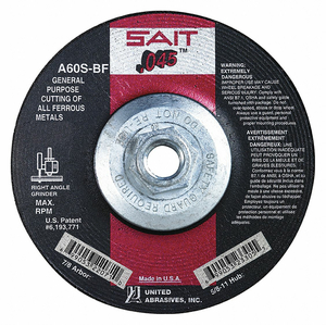 ABRASIVE CUT-OFF WHEEL 4-1/2 IN DIA. by United Abrasives-Sait