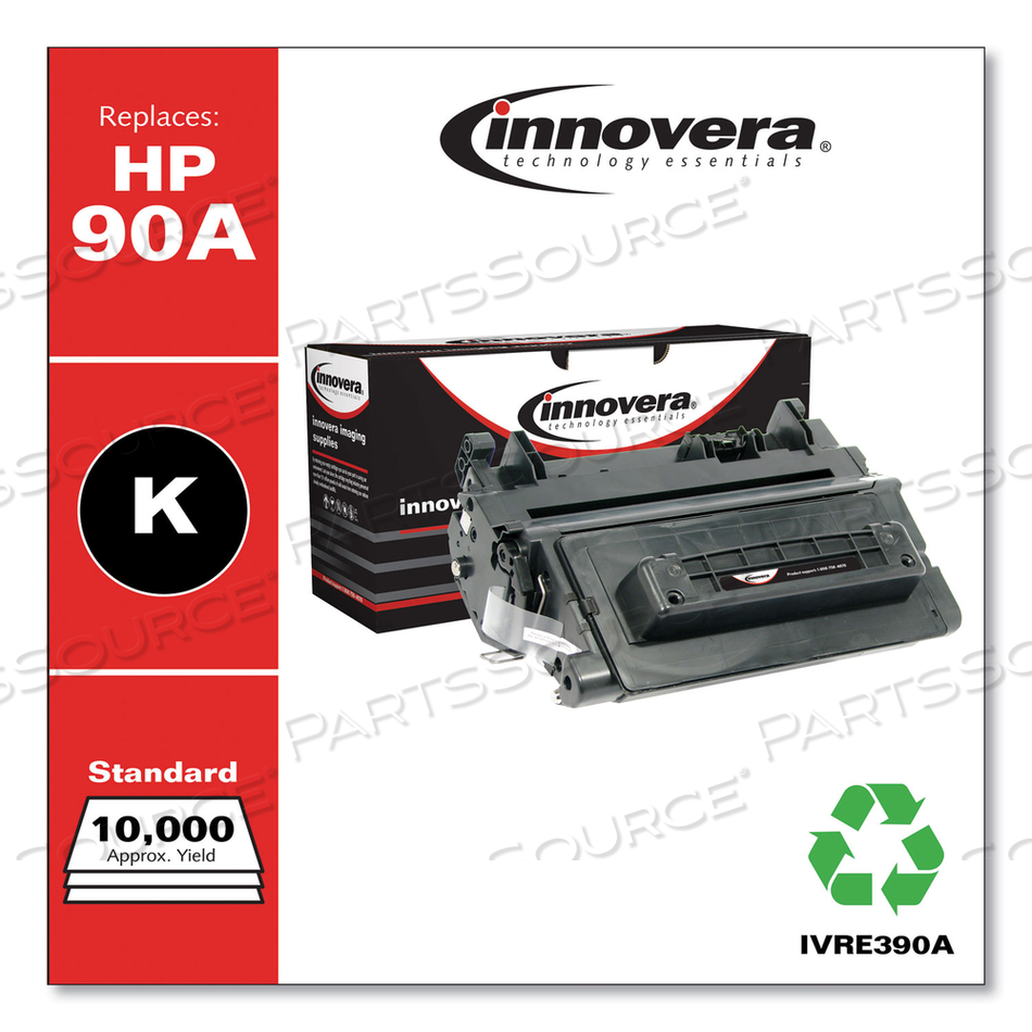 REMANUFACTURED BLACK TONER, REPLACEMENT FOR 90A (CE390A), 10,000 PAGE-YIELD by Innovera REMANUFACTURED BLACK TONER, REPLACEMENT FOR 90A (CE390A), 10,000 PAGE-YIELD by Innovera