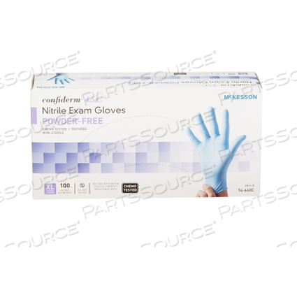 CONFIDERM® 4.5C NITRILE STANDARD CUFF LENGTH EXAM GLOVE, EXTRA LARGE, BLUE (100 PER BOX) by McKesson