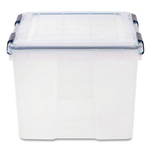 WEATHERTIGHT LATCHING FLAT LID STORAGE BOX, 11.5 GAL, 15.7" X 19.7" X 11.7", CLEAR by Iris USA, Inc