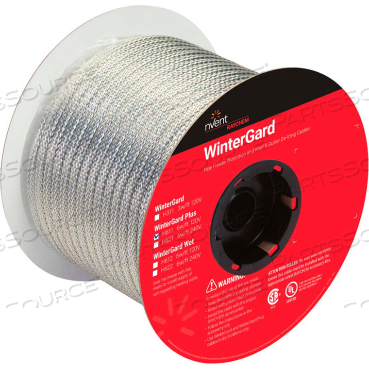 WINTERGARD PLUS HEAT CABLE, 250 FT. REEL 6-WATT 120V 