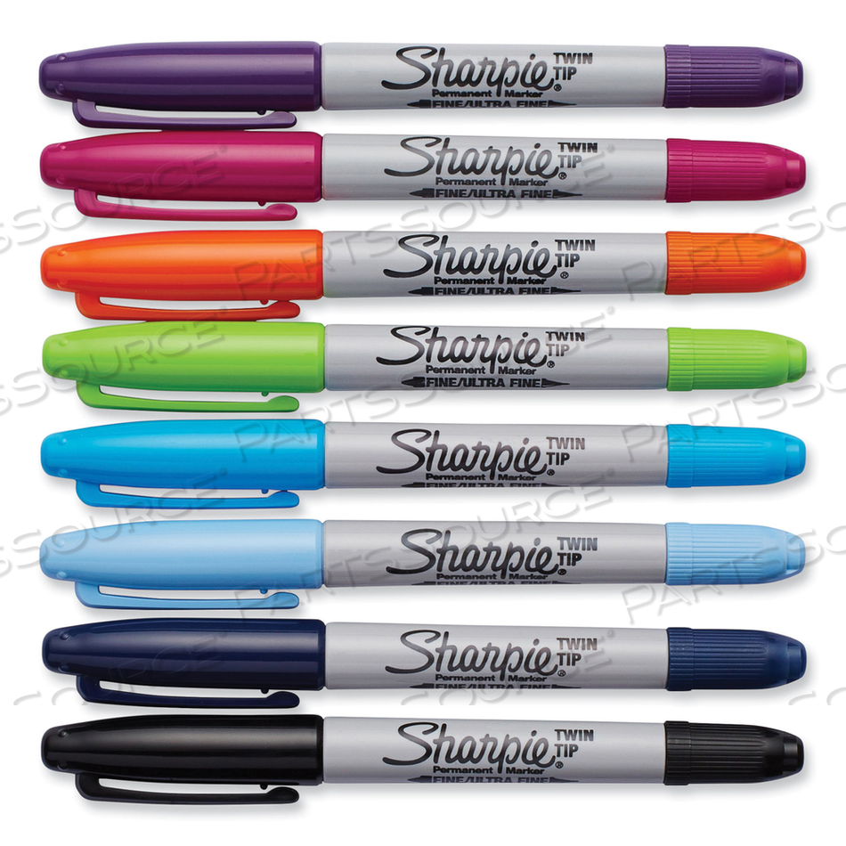 TWIN-TIP PERMANENT MARKER, EXTRA-FINE/FINE BULLET TIPS, ASSORTED COLORS by Sharpie TWIN-TIP PERMANENT MARKER, EXTRA-FINE/FINE BULLET TIPS, ASSORTED COLORS by Sharpie