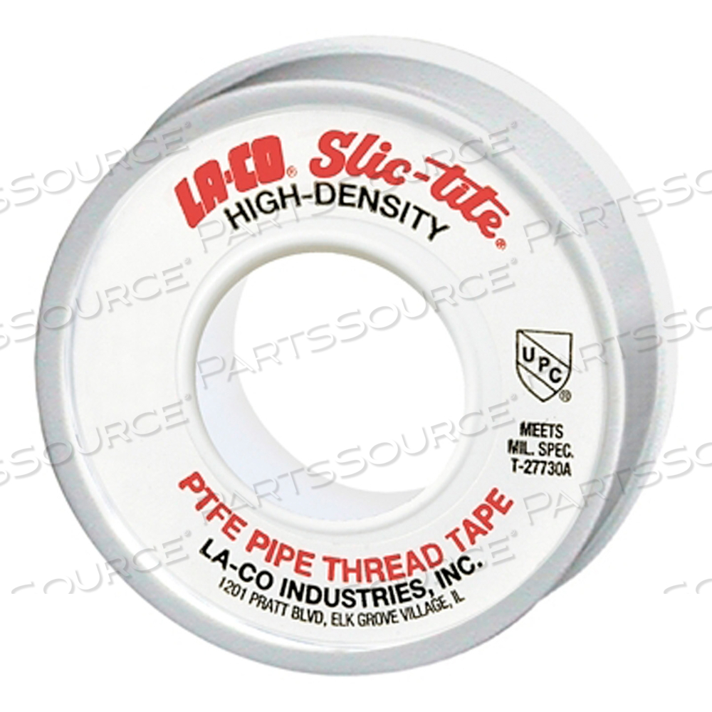 SLIC-TITE PTFE THREAD TAPES, 300 IN L X 3/4 IN W by La-Co SLIC-TITE PTFE THREAD TAPES, 300 IN L X 3/4 IN W by La-Co