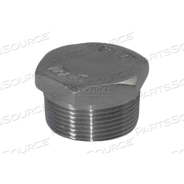 SS304-67603H 3/8" CLASS 150, HEX HEAD PLUG, STAINLESS STEEL 304 by Trenton Pipe Nipple Co. LLC