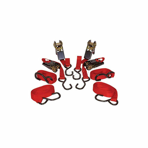 73870 900 LB. CAP. CARGO CONTROL RATCHET TIE DOWN STRAP 15' X 1" PVC COATED HOOKS - 4 PACK by KTI