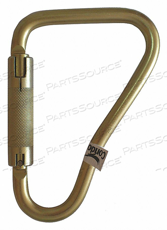 CARABINER, CAPTIVE EYE OR PIN YES, COLOR YELLOW, LOCK TYPE DOUBLE-ACTION TWIST LOCK, GATE OPENING 2 IN, MATERIAL STEEL, ANSI STANDARDS MET A by Condor
