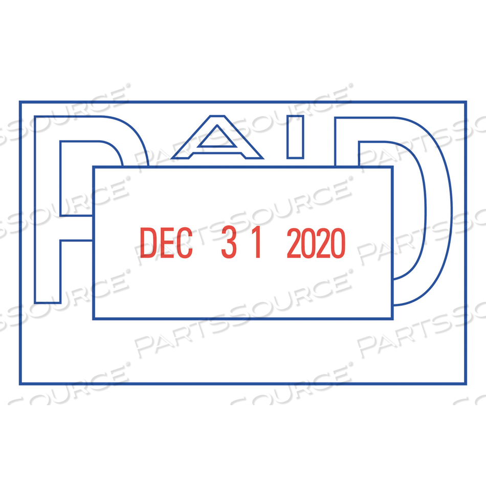 VERSADATER MESSAGE DATER, 2.13 X 1.31, PAID, BLUE/RED by Xstamper