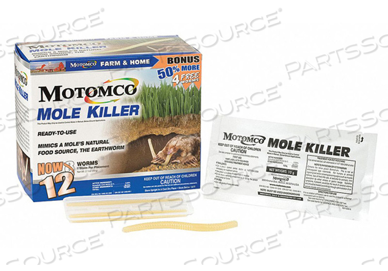 WORM SHAPED MOLE BAIT PK12 by Motomco WORM SHAPED MOLE BAIT PK12 by Motomco