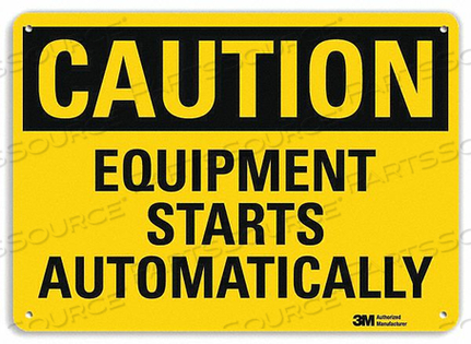 SAFETY SIGN EQUIPMENT STARTS AUTO 10IN.H by Lyle Signs Inc.