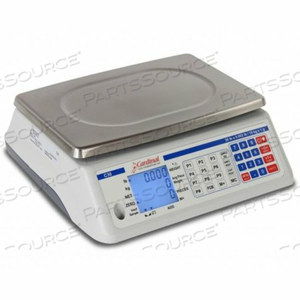 DIGITAL COUNTING SCALE, 30 LB X 0.002 LB/15 KG X 1 G, SEVEN SEGMENT, BACKLIT BLUE LCD by Detecto Scale / Cardinal Scale
