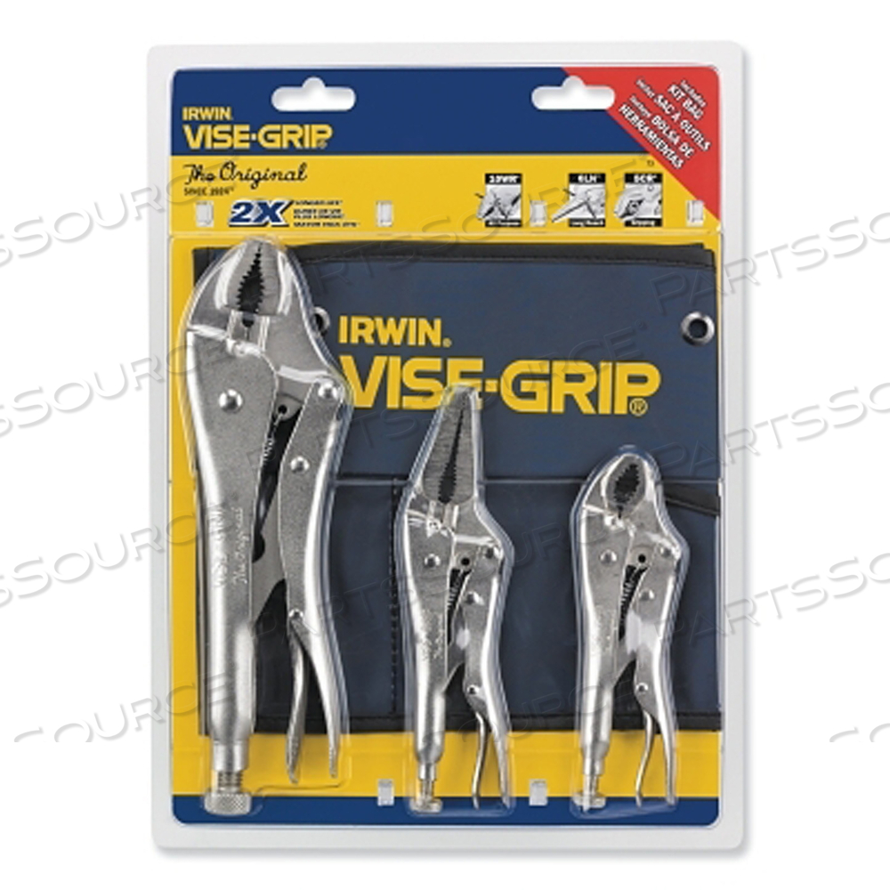 VISE-GRIP THE ORIGINAL 3 PC LOCKING PLIERS SET, 5 IN/ 6 IN/10 IN PLIERS by IRWIN Tools