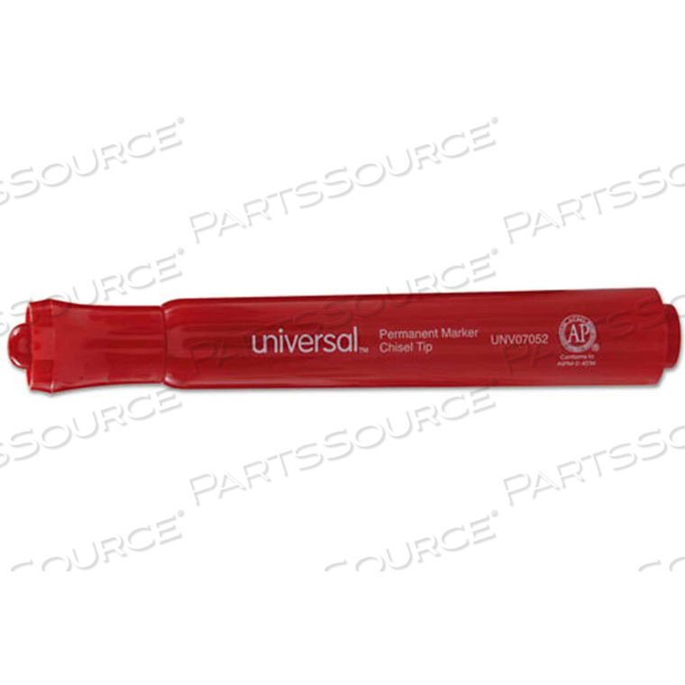 PERMANENT MARKER, CHISEL TIP, LOW ODOR, NONTOXIC, RED INK, DOZEN by Universal Products PERMANENT MARKER, CHISEL TIP, LOW ODOR, NONTOXIC, RED INK, DOZEN by Universal Products