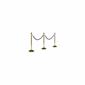 BARRIER SYSTEM, PORTABLE, 15" DIA X 40, POST & BASE, GOLD PLATED by American Metalcraft