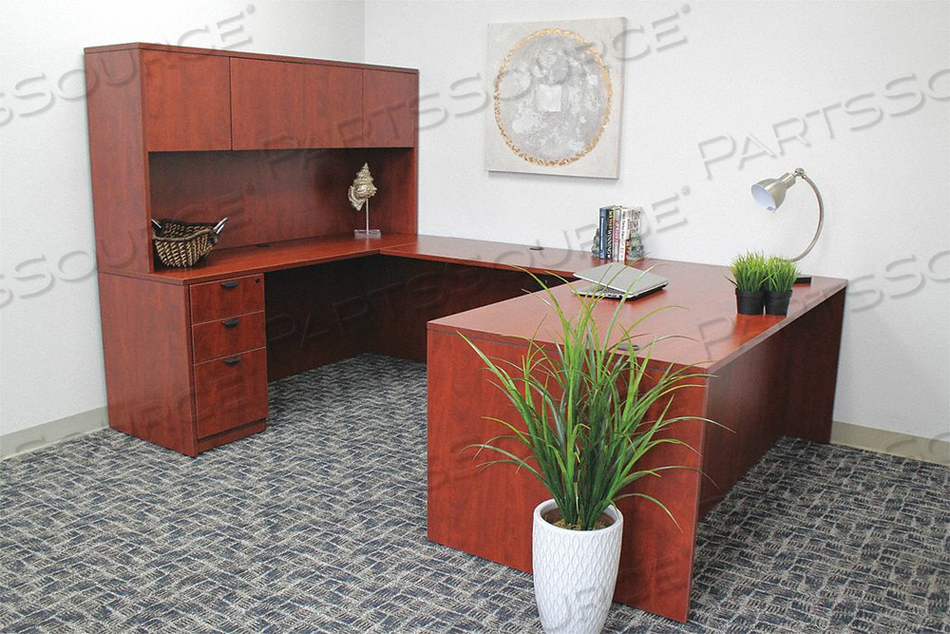 OFFICE DESK MAHOGANY BASE OVERALL 71 W by Boss