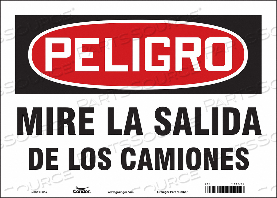 SAFETY SIGN 14 WX10 H 0.004 THICK 