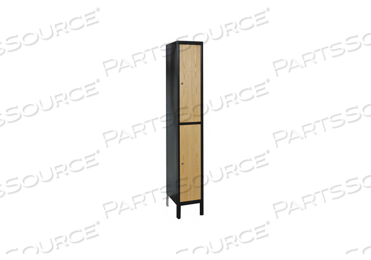 WRDRB LOCKR SOLID 1 WD 2 TIER WOOD/BLACK by Hallowell