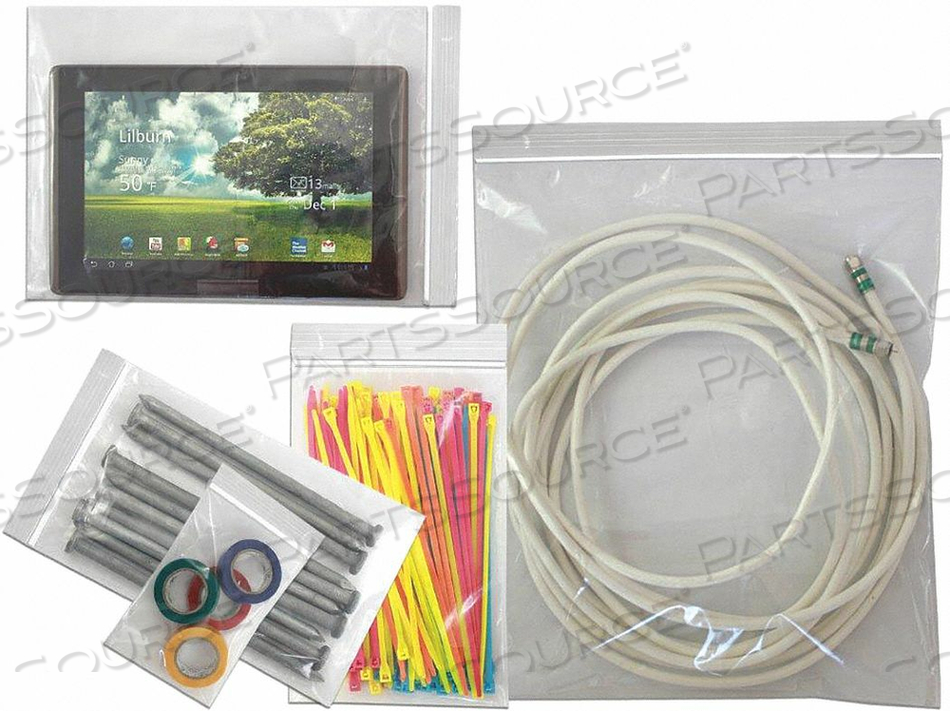 ZIP LOCK BAG 9X12 4ML CLEAR PK500 by Medegen Medical Products