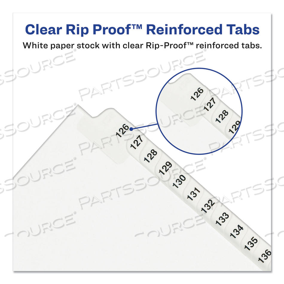 PREMIUM COLLATED LEGAL EXHIBIT DIVIDER, PRINTED 26 TO 50, 8.5"X11", 26 TABS, WHITE/WHITE by Avery