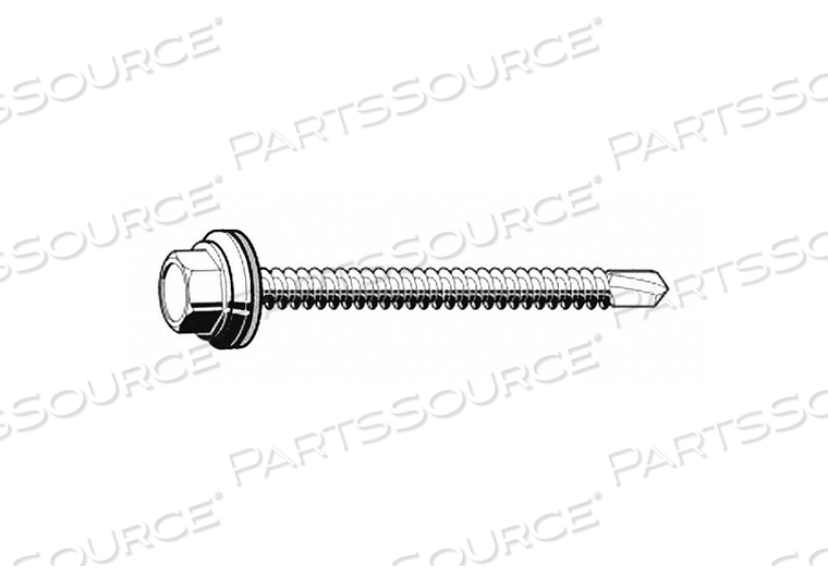 SELF DRILLING TAPPING SCREW, #10 SIZE, 1 1/4 IN LG, STEEL, ZINC PLATED, HEX WASHER, HEX by Fabory SELF DRILLING TAPPING SCREW, #10 SIZE, 1 1/4 IN LG, STEEL, ZINC PLATED, HEX WASHER, HEX by Fabory