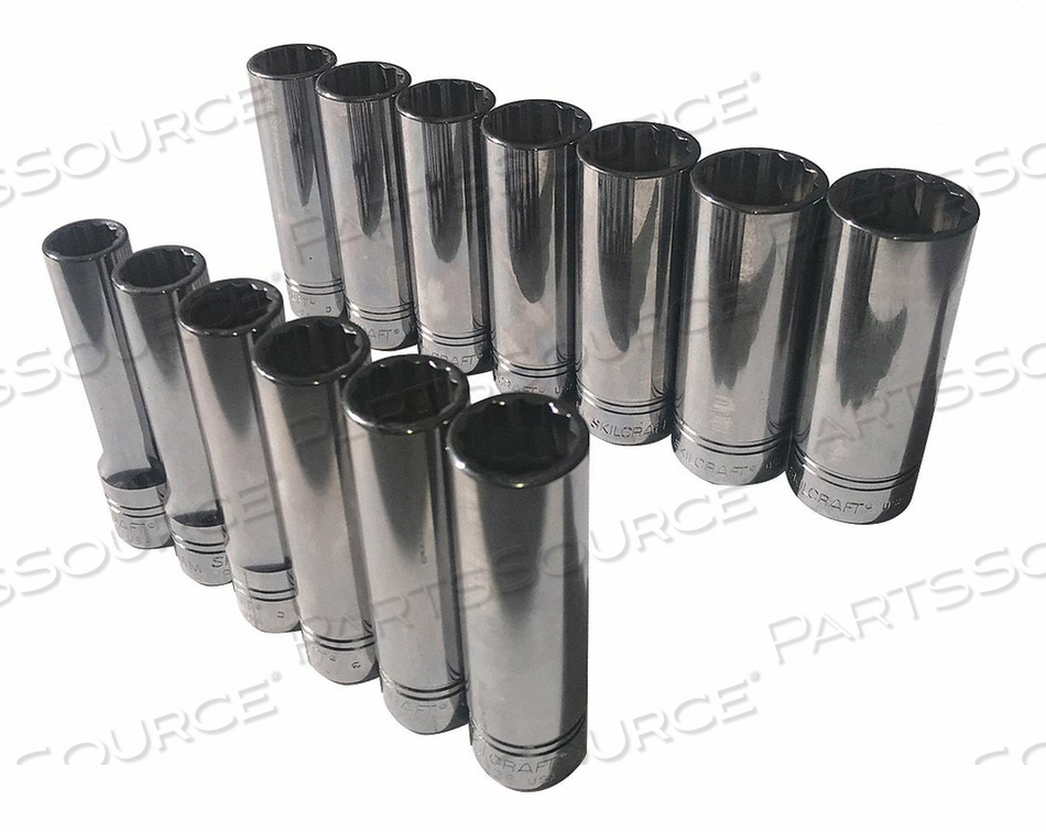 SOCKET SET 13 PCS. 1/2 DRIVE SZ METRIC by Ability One