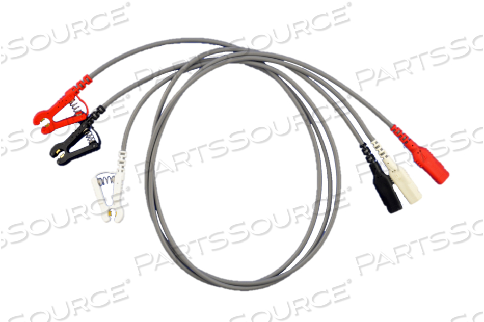 LEADWIRE, GRABBER SHIELDED SAFETY, BLACK, RED, WHITE, 24IN SIZE, 3 NUMBER OF LEAD by CONMED