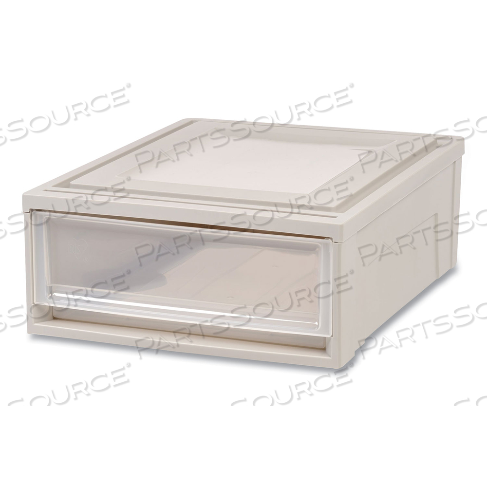 STACKABLE STORAGE DRAWER, 5.5 GAL, 15.7" X 19.7" X 6.5", GRAY/TRANSLUCENT FROST by Iris USA, Inc STACKABLE STORAGE DRAWER, 5.5 GAL, 15.7" X 19.7" X 6.5", GRAY/TRANSLUCENT FROST by Iris USA, Inc