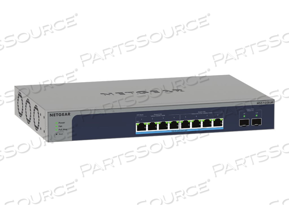 SMART MS510TXUP, SWITCH, L3 LITE, SMART, 4 X 100/1000/2.5G (POE++) + 4 X 100/1000/2.5/5/10G (POE++) + 2 X 10 GIGABIT SFP+ (UPLINK), DESKTOP, by Netgear