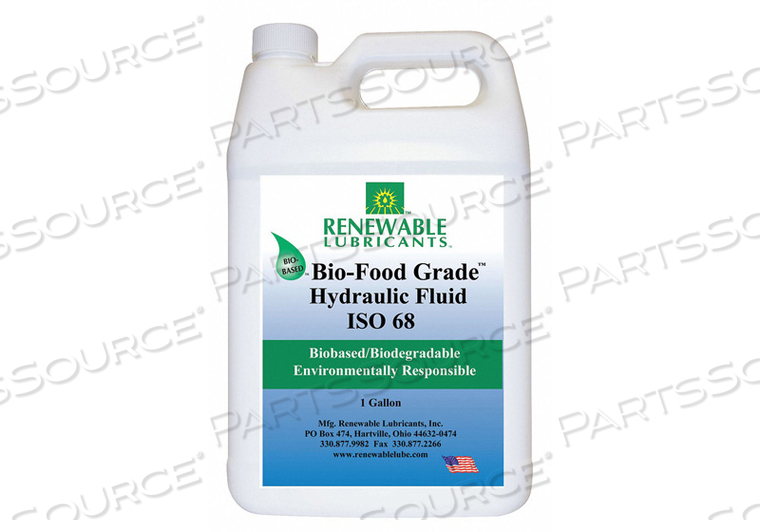BIO-FOOD GRADE HYDRAULIC FLUID 1 GAL 68 by Renewable Lubricants BIO-FOOD GRADE HYDRAULIC FLUID 1 GAL 68 by Renewable Lubricants