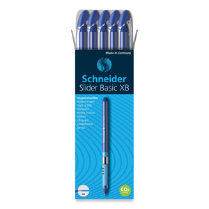 SLIDER BASIC BALLPOINT PEN, STICK, EXTRA-BOLD 1.4 MM, BLUE INK, BLUE BARREL, 10/BOX by Schneider