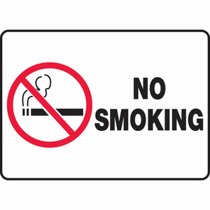 NO SMOKING (GRAPHIC) SIGN, 14"W X 10"H, ADHESIVE VINYL by Accuform Manufacturing, Inc.