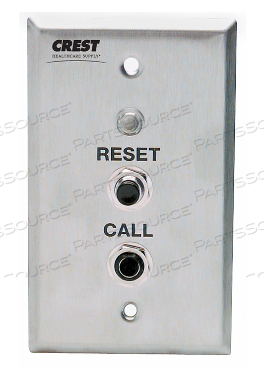 RECEPTACLE STATION, 1-GANG, 1/4IN SINGLE JACK REPLACEMENT COUCH NURSE CALL, 5IN WIDTH, 2IN HEIGHT, STAINLESS STEEL, 3IN LENGTH by Crest Healthcare