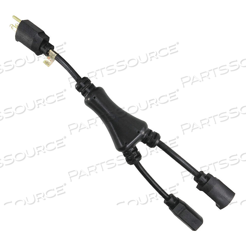 WYE SPLITTER POWER CORD, 14 AWG WIRE SIZE, 1.2 FT CORD LG, (2) NEMA 5-15R, 15 A MAX. AMPS, PVC, SJT by Approved Vendor WYE SPLITTER POWER CORD, 14 AWG WIRE SIZE, 1.2 FT CORD LG, (2) NEMA 5-15R, 15 A MAX. AMPS, PVC, SJT by Approved Vendor