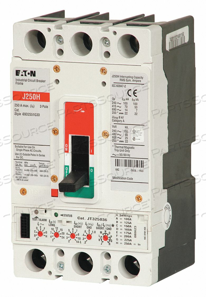 CIRCUIT BREAKER 250A 3P 600VAC JD by Eaton
