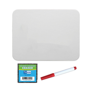 DRY ERASE BOARD SET, 12 X 9, WHITE, ASSORTED COLOR MARKERS, 12/PACK by Flipside Products Inc