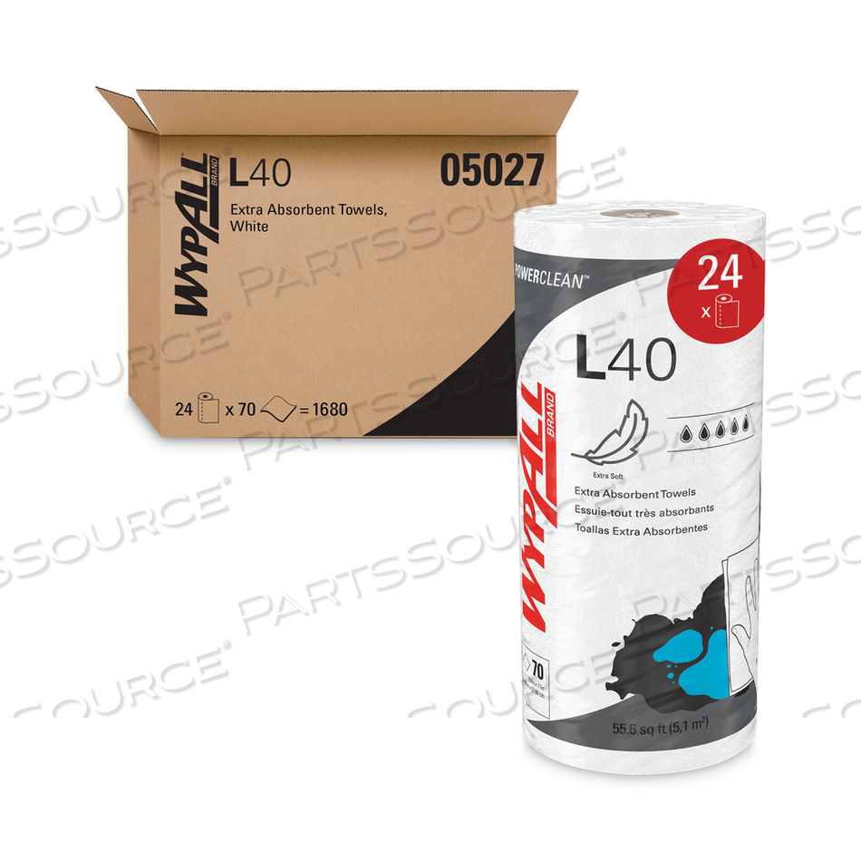L40 TOWELS, SMALL ROLL, 10.4 X 11, WHITE, 70/ROLL by WypAll