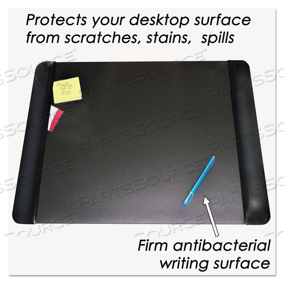 EXECUTIVE DESK PAD WITH ANTIMICROBIAL PROTECTION, LEATHER-LIKE SIDE PANELS, 24 X 19, BLACK by Artistic EXECUTIVE DESK PAD WITH ANTIMICROBIAL PROTECTION, LEATHER-LIKE SIDE PANELS, 24 X 19, BLACK by Artistic