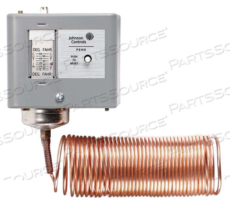 4 WIRE 2 CIRCUIT TEMPERATURE CONTROL WITH MANUAL RESET 15-55F 20' CAP. by Johnson Controls