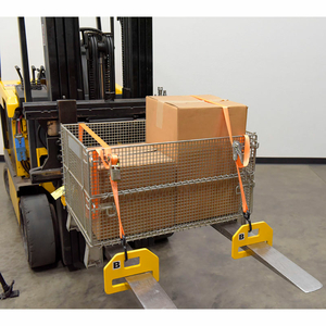FORKLIFT TIE-DOWN CLAMPS (2 SETS) - 4400 LB. CAPACITY by Vestil Manufacturing Corp. FORKLIFT TIE-DOWN CLAMPS (2 SETS) - 4400 LB. CAPACITY by Vestil Manufacturing Corp.