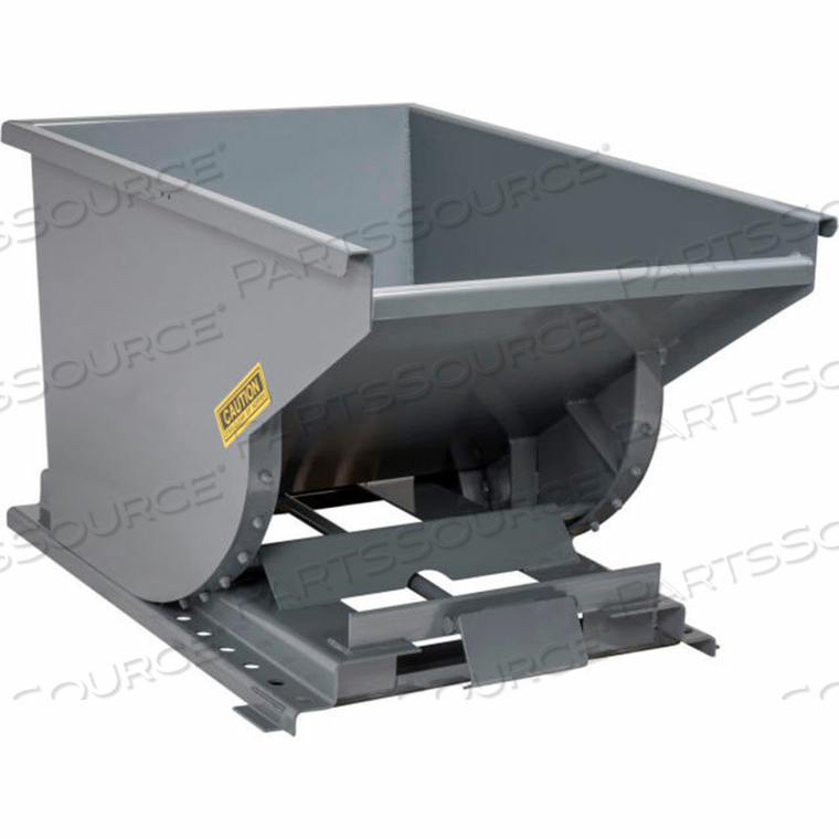 STEEL SELF-DUMPING FORKLIFT HOPPER W/BUMP RELEASE, 1/2 CU. YD, 2000 LBS,GRAY by McCullough Industries, Inc. STEEL SELF-DUMPING FORKLIFT HOPPER W/BUMP RELEASE, 1/2 CU. YD, 2000 LBS,GRAY by McCullough Industries, Inc.