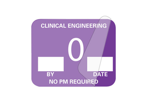 LABEL, CLINICAL ENGINEERING INSPECTION, SYNTHETIC PAPER, PURPLE, 1-1/4 IN X 1 IN by United Ad Label