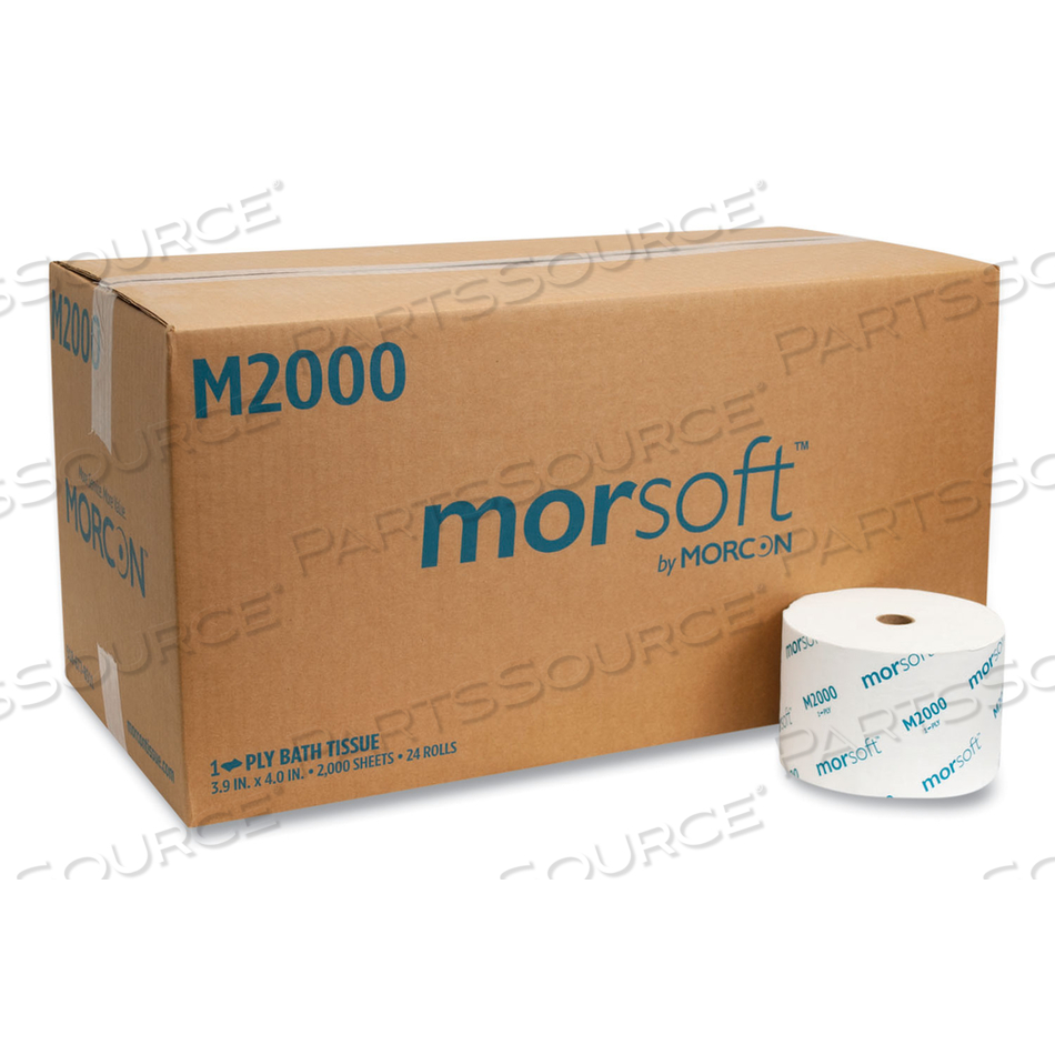 SMALL CORE BATH TISSUE, SEPTIC SAFE, 1-PLY, WHITE, 2,000 SHEETS/ROLL by Morcon Tissue