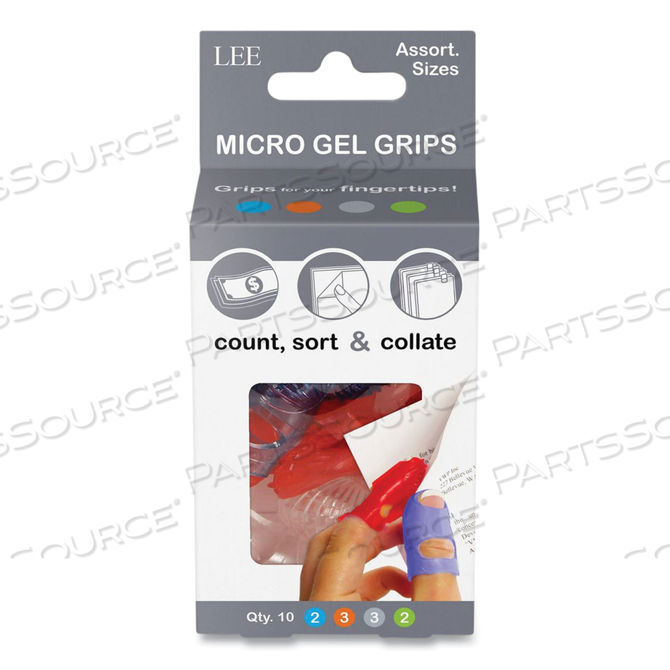 TIPPI MICRO-GEL FINGERTIP GRIPS, ASSORTED SIZES, 10/PACK by Lee Products TIPPI MICRO-GEL FINGERTIP GRIPS, ASSORTED SIZES, 10/PACK by Lee Products