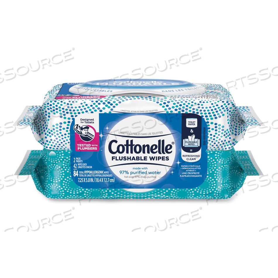 COTTONELLE FRESH CARE FLUSHABLE CLEANSING CLOTHS, 3-3/4 X 5-1/2, 84/PACK by Cottonelle COTTONELLE FRESH CARE FLUSHABLE CLEANSING CLOTHS, 3-3/4 X 5-1/2, 84/PACK by Cottonelle