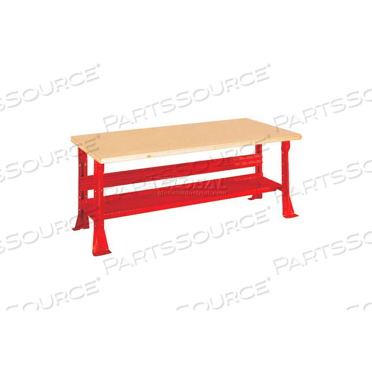 C-CHANNEL FIXED HEIGHT WORKBENCH - SHOP TOP SQUARE EDGE 60"W X 30"D X 31-1/4"H RED 