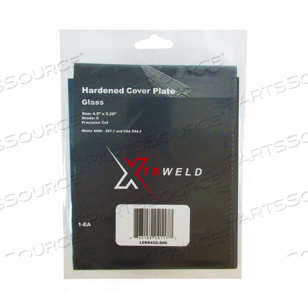 LENS45GSH6 XTRWELD LENS, FILTER PLATE, SHADE 6, GLASS by XTRweld