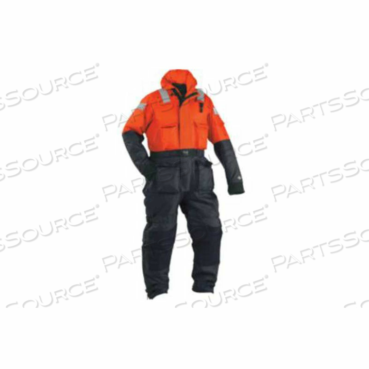 CHALLENGER ANTI-EXPOSURE WORK SUIT, USCG TYPE V, ORANGE/BLACK, NYLON, XS 