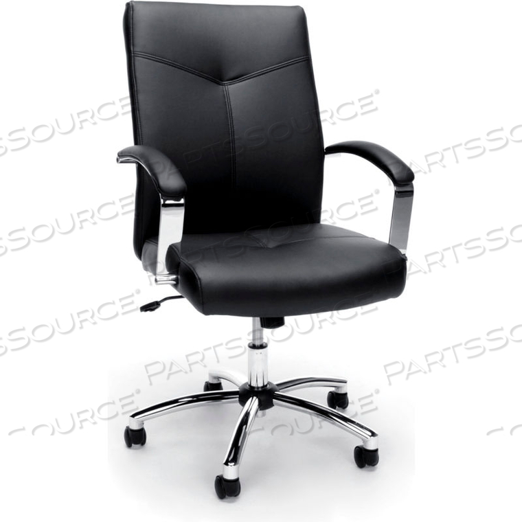 ESSENTIALS E1003 EXECUTIVE LEATHER CONFERENCE CHAIR, BLACK 