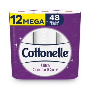 ULTRA COMFORTCARE TOILET PAPER, SOFT TISSUE, MEGA ROLLS, SEPTIC SAFE, 2 PLY, WHITE, 284 SHEETS/ROLL, 12 ROLLS/PACK by Cottonelle