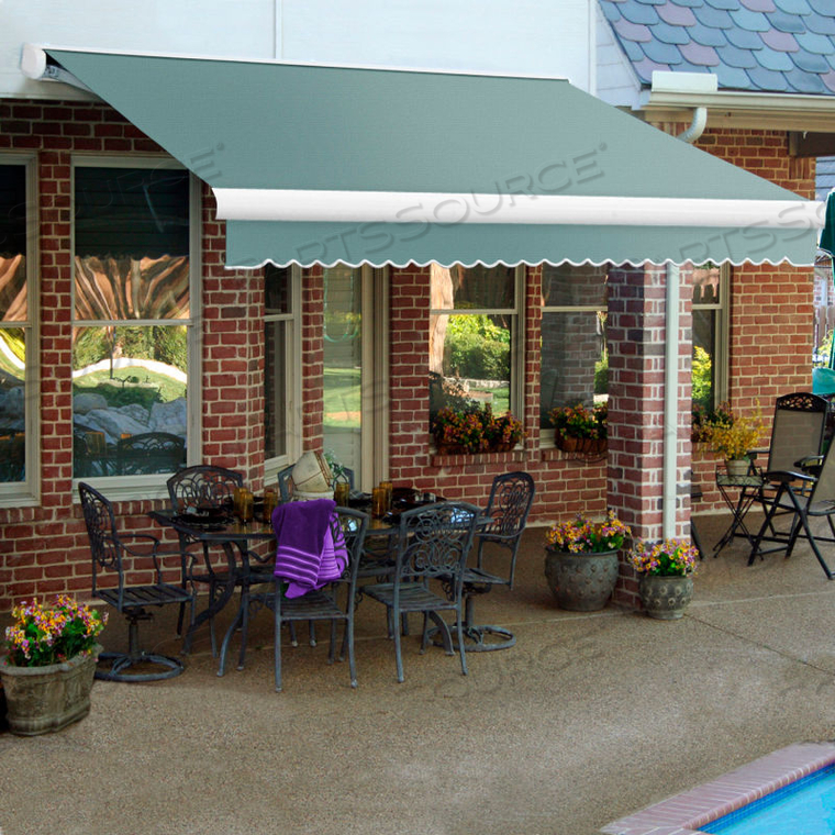 RETRACTABLE AWNING MANUAL 14'W X 10'D X 10"H SAGE 